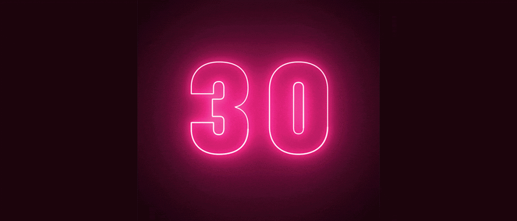 gif of numeral 30