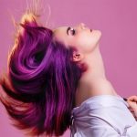 Woman with coloured hair