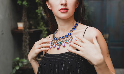  woman in a beautiful statement necklace
